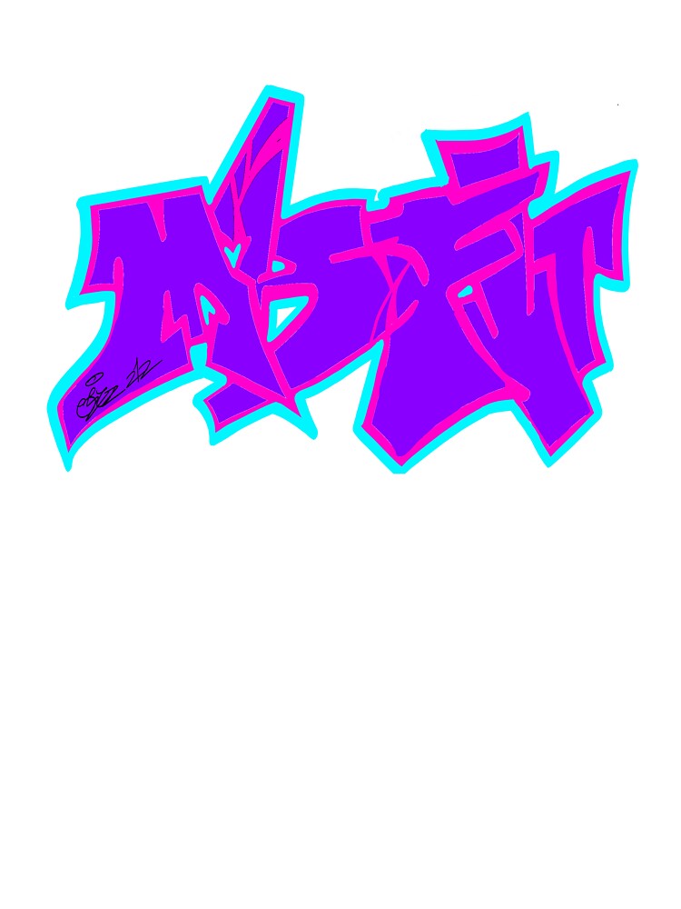 MISFIT – purple-pink graffiti with neon effect | Urban Street Art Style by Bezok
