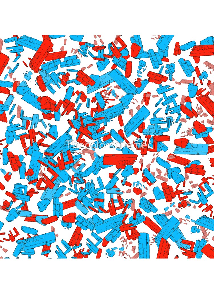 Comic book explosion - red blue black by Thecolorschemer