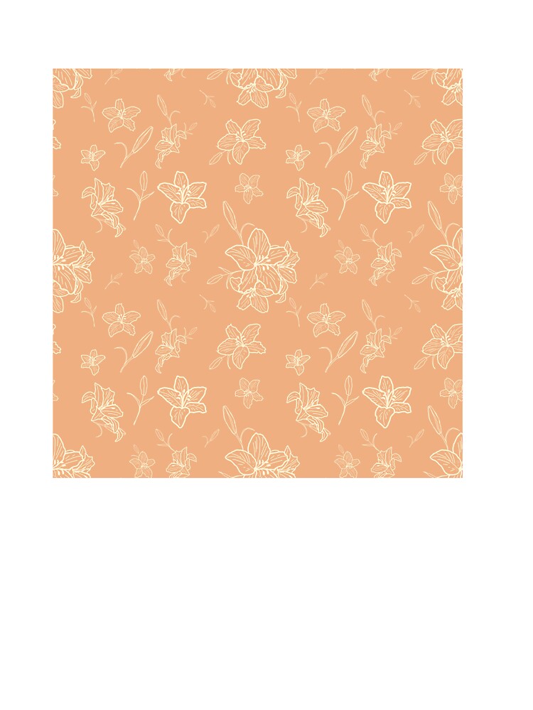 Boho peachy and creamy pastel Floral Line Pattern by Yana Mustafina | Boho Soulful Designs
