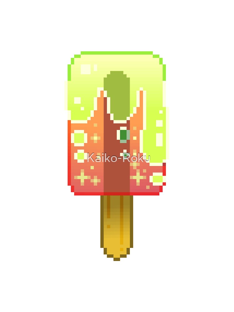 Pixel Art - Orange/Yellow Galaxy Popsicle by Kaiko-Roku