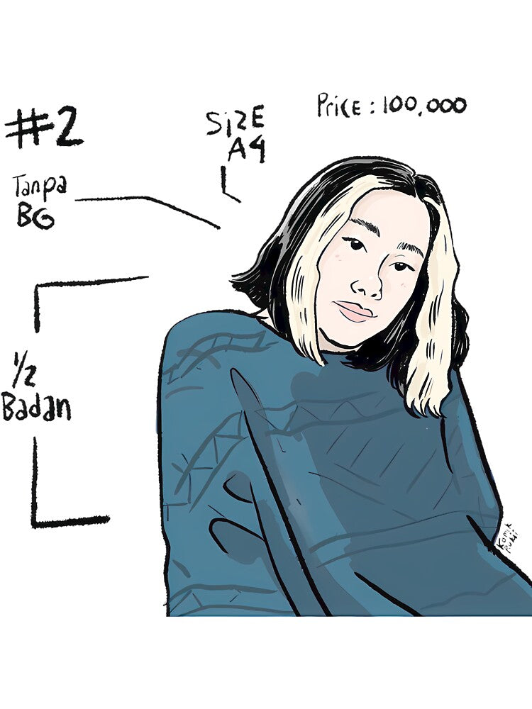 Cool Girl Portrait Blue Sweater by JacobAaBShopus