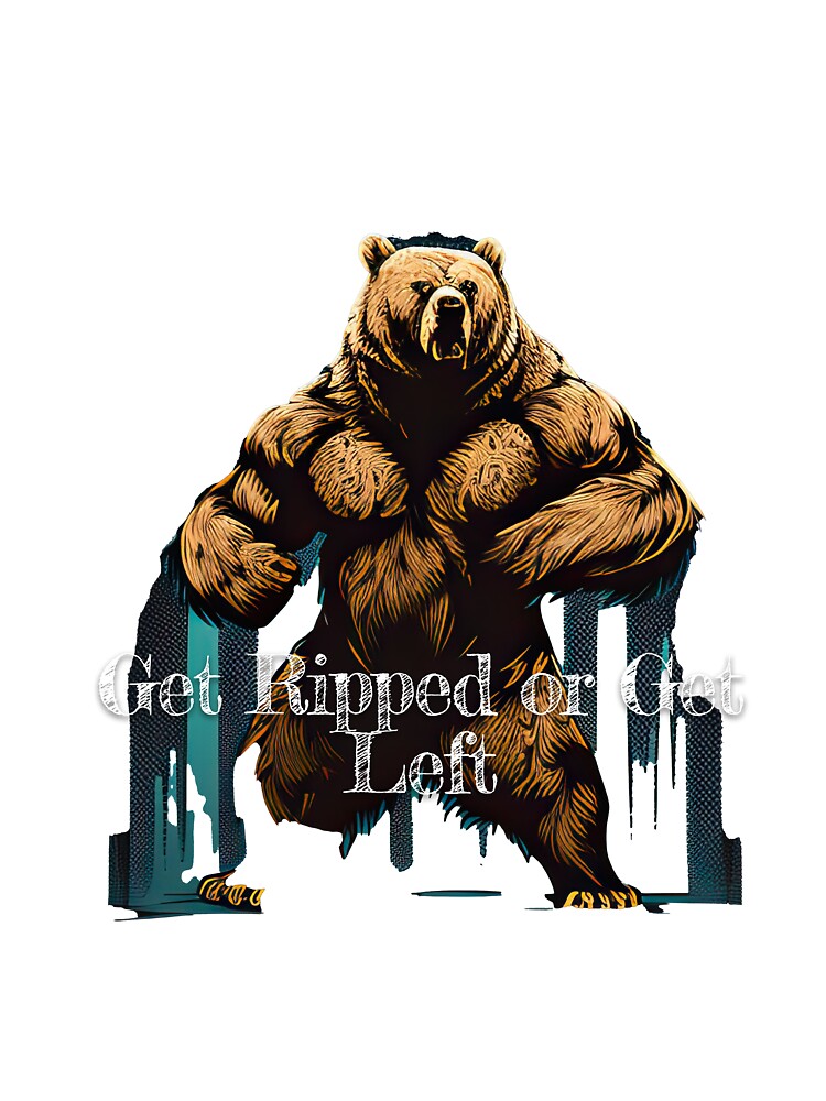 Get Ripped or Get Left Bodybuilding Fitness Gym Workout Exercise Merch Print  Design by tengamerx