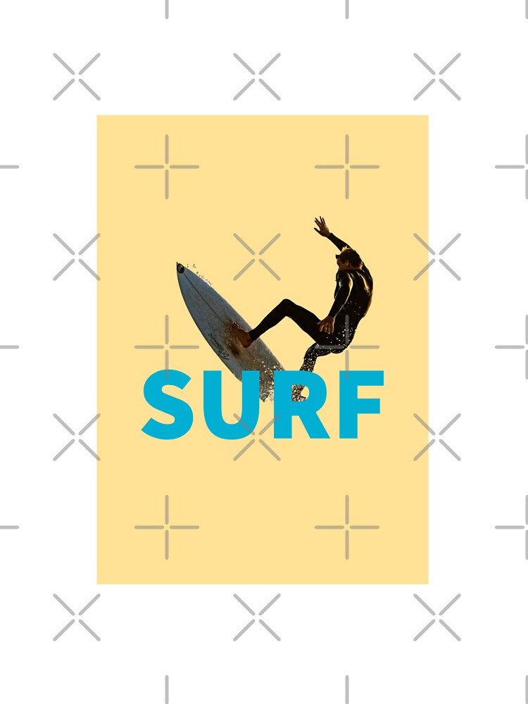 SURF - YELLOW - BLUE - MINIMAL - POSTER - SURF RETRO by Tropical Blood