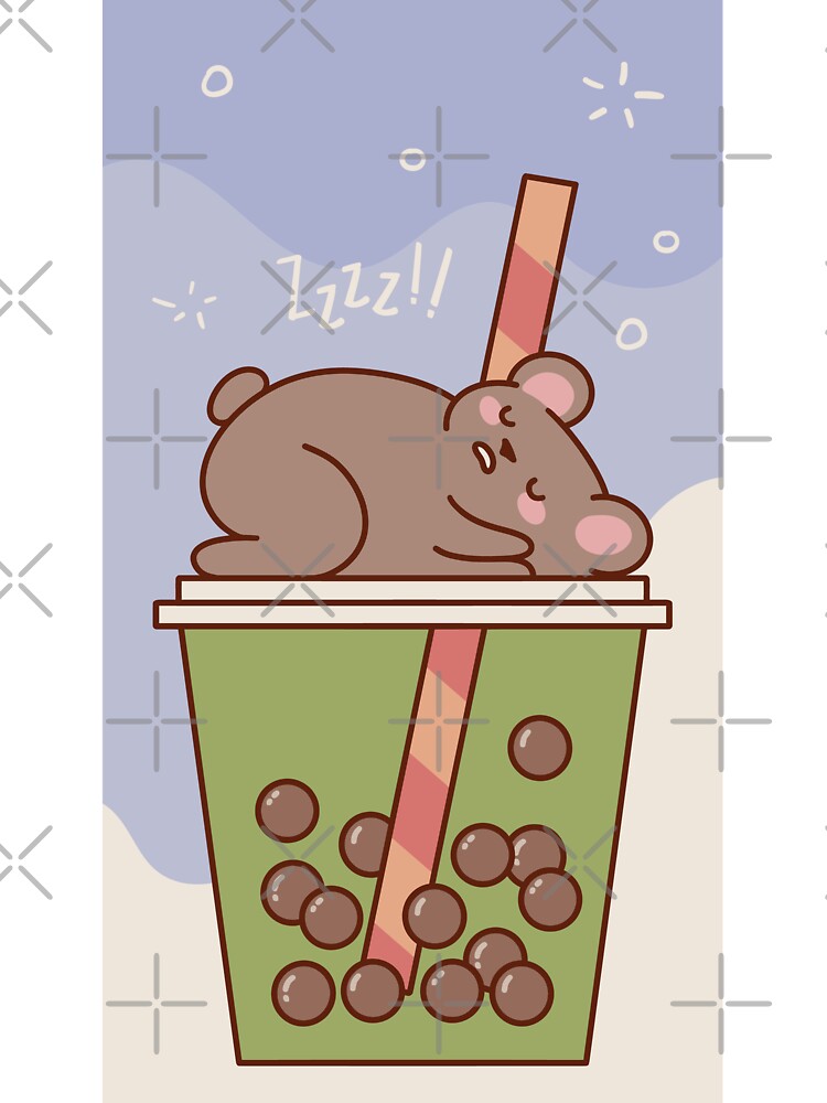 Kawaii Koala and Bobba tea Phone cover and stickers by GulQari