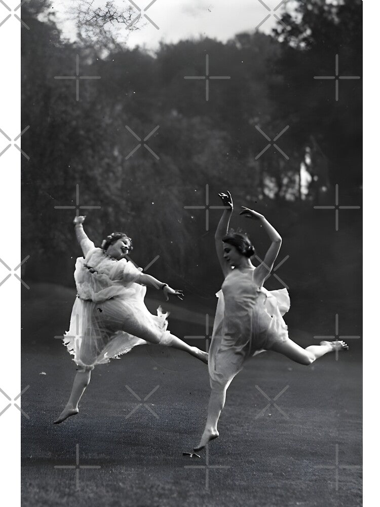 Vintage Women Laughing Dancing In The Rain by TeeKid