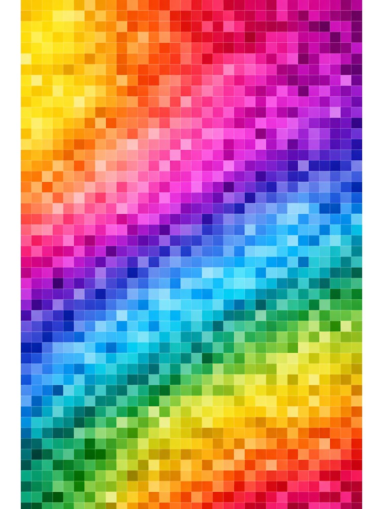 Pixel Rainbow Gradient Pattern – Retro Digital Color Blocks by DrizzyV