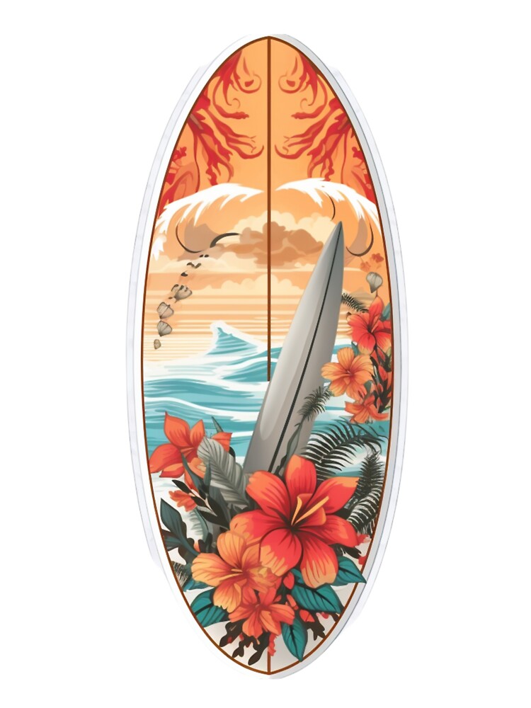 Surfing Board, flowers by HarriPaloma