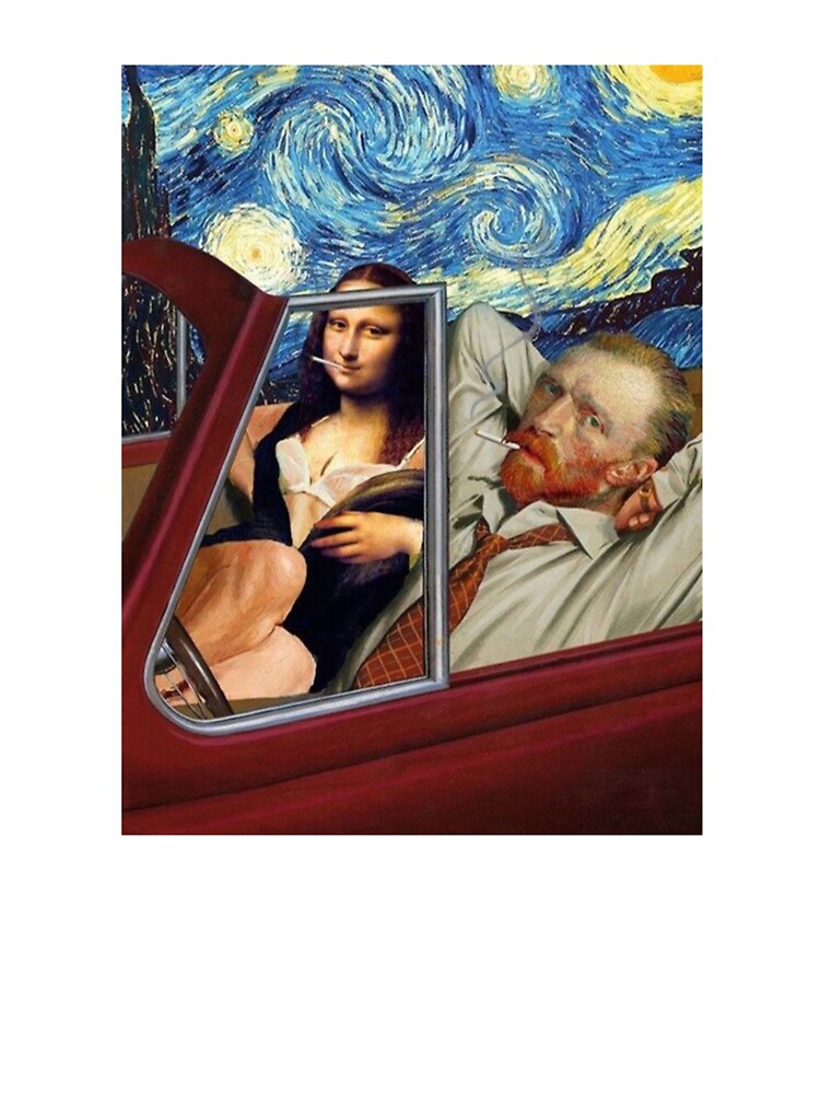 Monalisa and Van Gogh Painting by jennifervog
