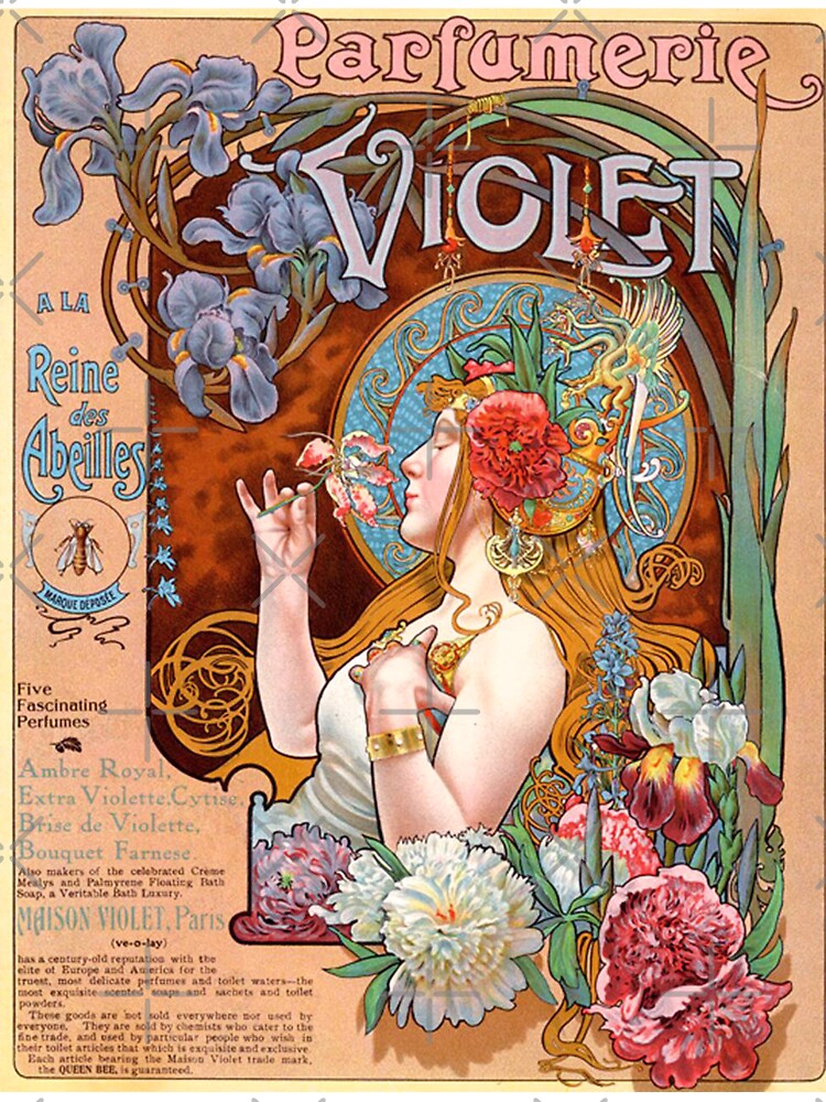 Parfumerie Violet Art Nouveau vintage poster by likiska