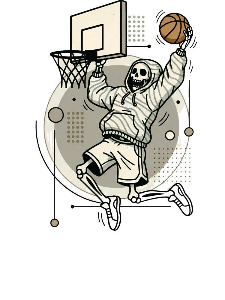 BASKETBALL PLAYER | Minimalist Skeleton Streetwear Art by DEADLINE.