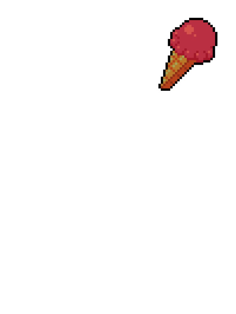 Pixel Strawberry Ice Cream - pixel food art by LittleFoodShop