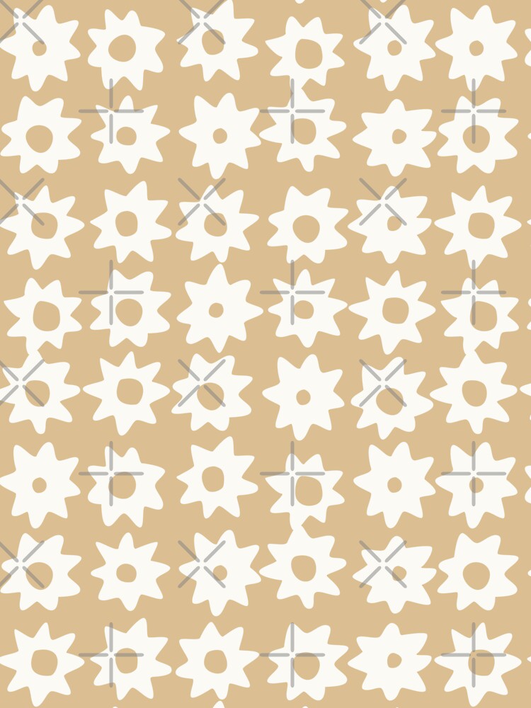 BOHO STAR PATTERN NEUTRAL BROWN by blomastudios