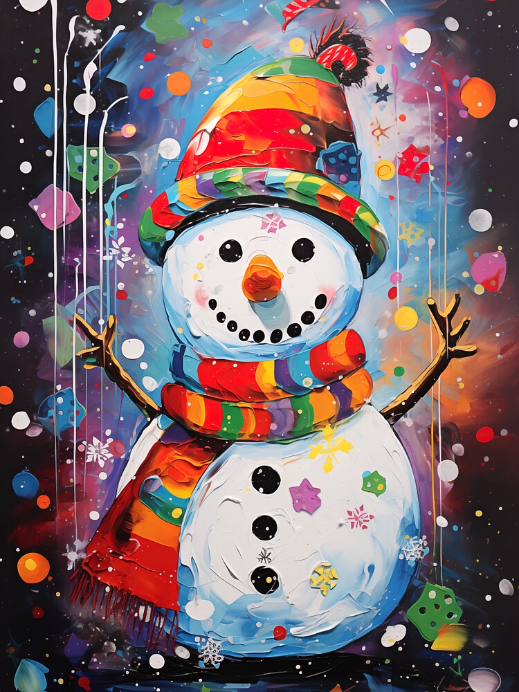 Jolly Snowman Pop Art Style by MCGrafxStudio