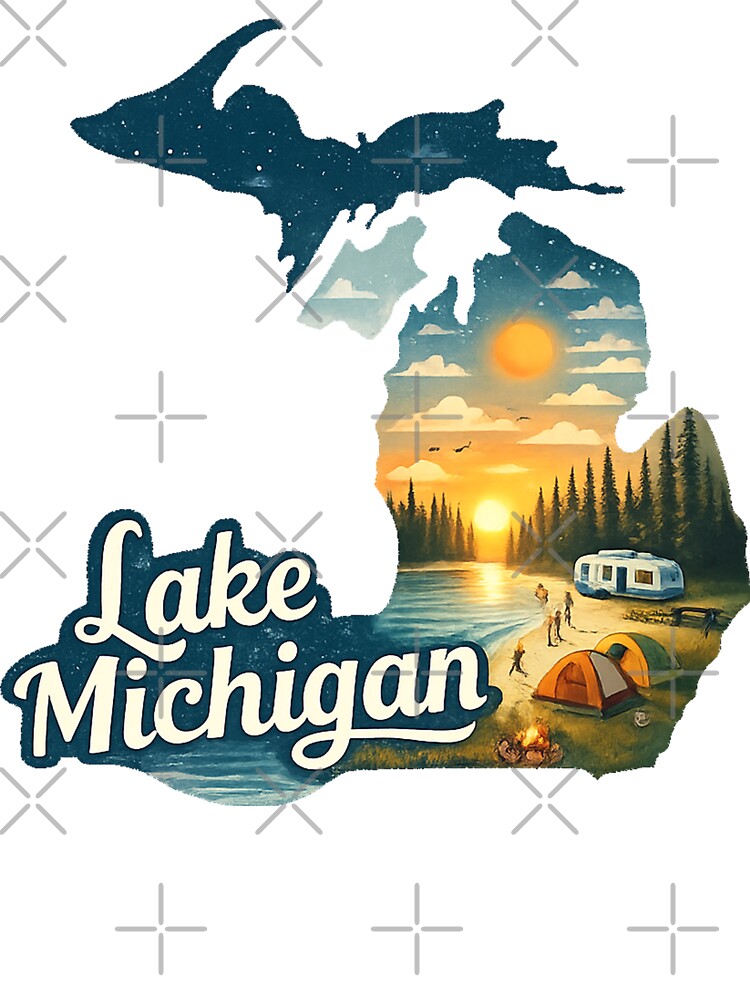 Lake Michigan Travel Art by maximinano100k