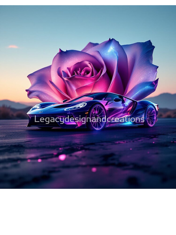 Ford gt with fancy rose in background by Legacydesignandcreations