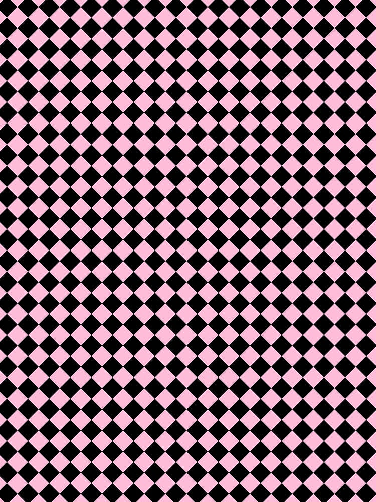 Black and Cotton Candy Pink Diamonds by ColorsPatterns