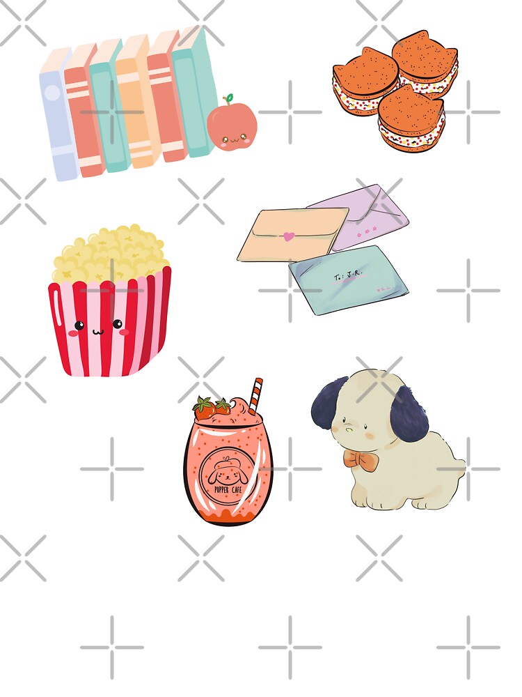 Mix Random Daily Stuff Kawaii Aesthetic Calming | Stationery Letter Drinks Food Pet by katagnesart