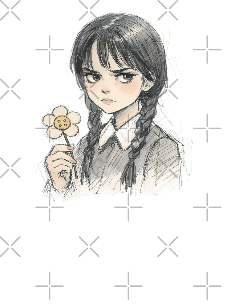 GOTH GIRL WITH FLOWER BUTTON by LIS AND MELIVERSO