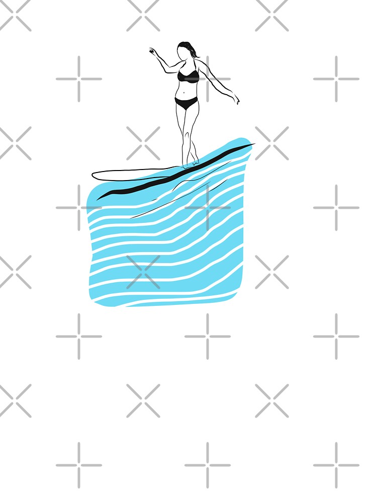 Surfing longboarding minimalist design waves by Tropical Blood