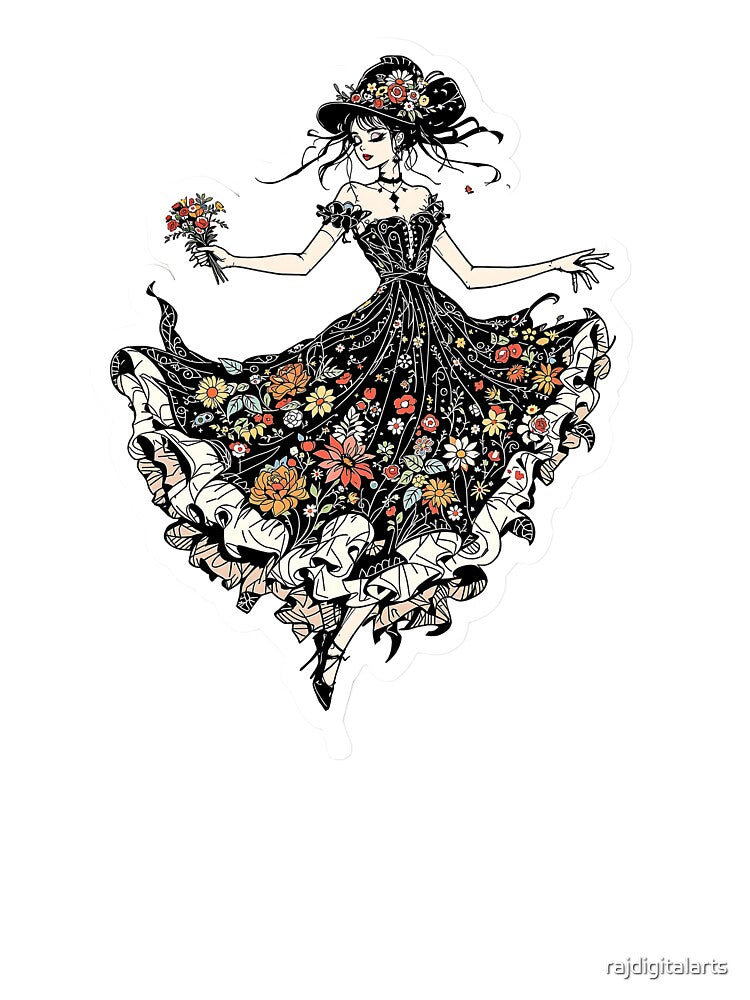 floral girl by rajdigitalarts
