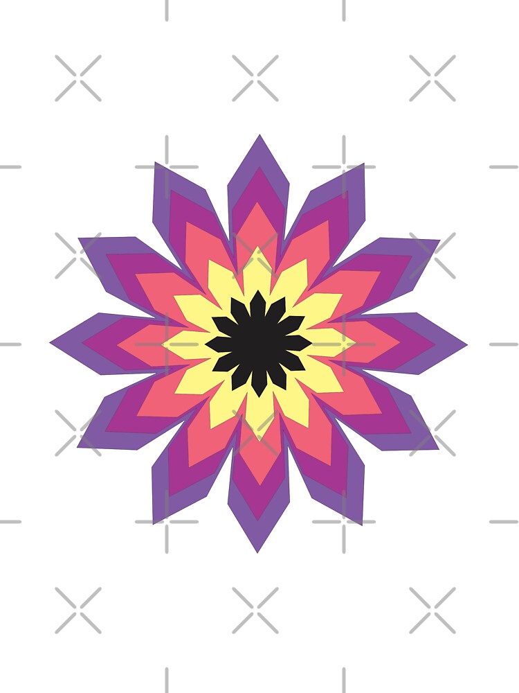 bright colorful graphic flower (Yellow, pink, black, purple) by Ati-Ipsa