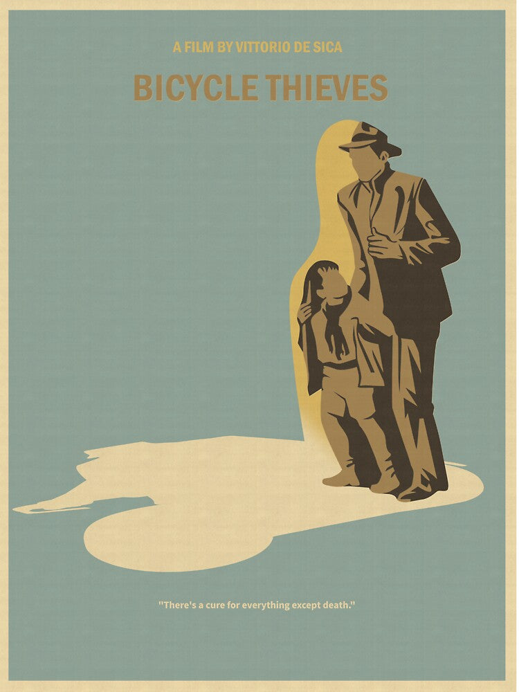 Bicycle Thieves 1948 Minimalist Movie Poster by kajiprints
