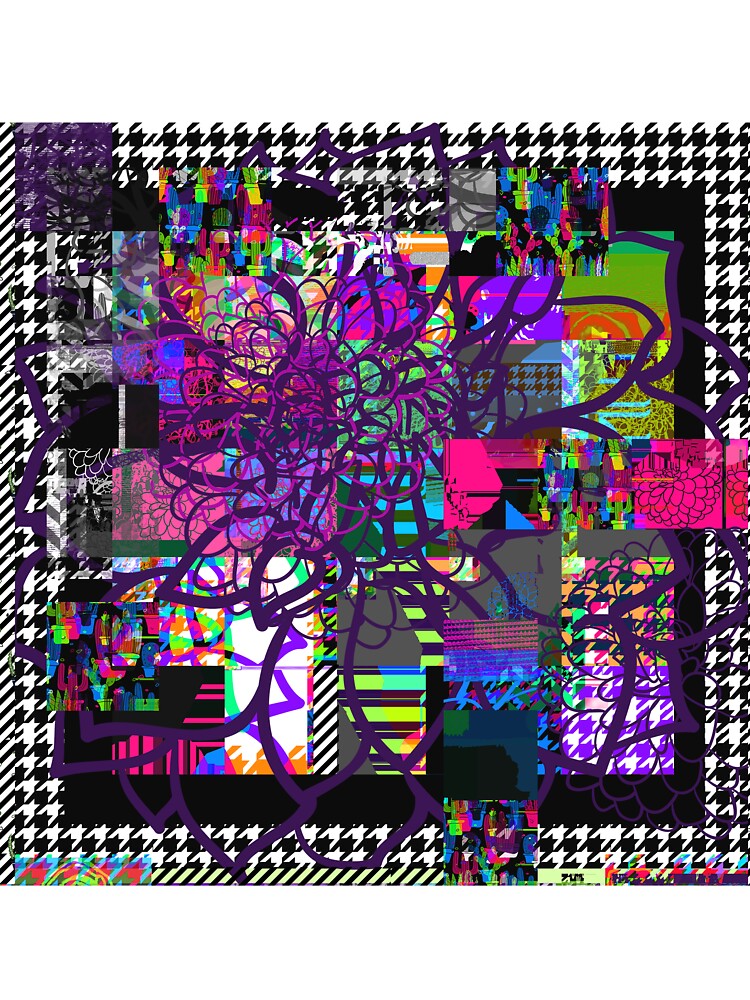 Purple Glitchy Glam Houndstooth by thebrightspotco