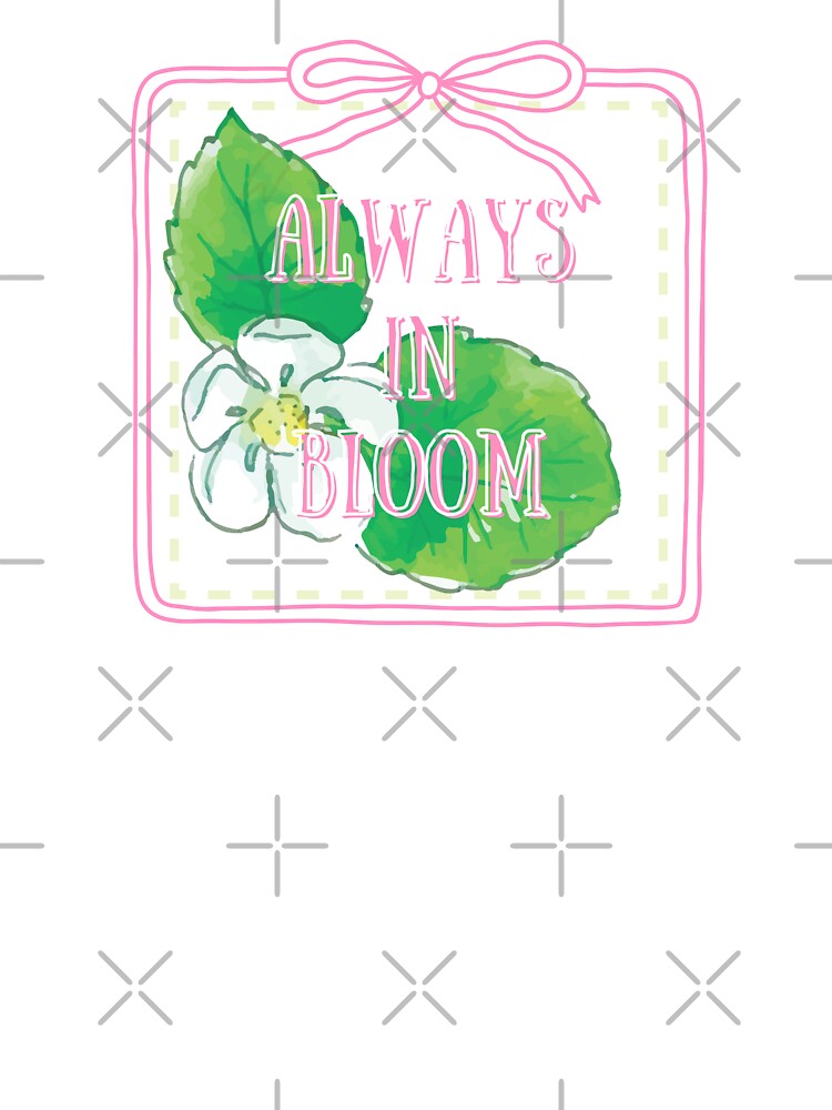 Always In Bloom: Positive Pink Floral Art with Bow Frame and Dotted Patchwork by cherrytheory