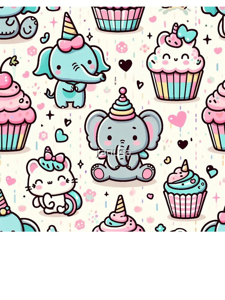 Kawaii Animals – Cute Seamless Patterns with Adorable Style by janusa