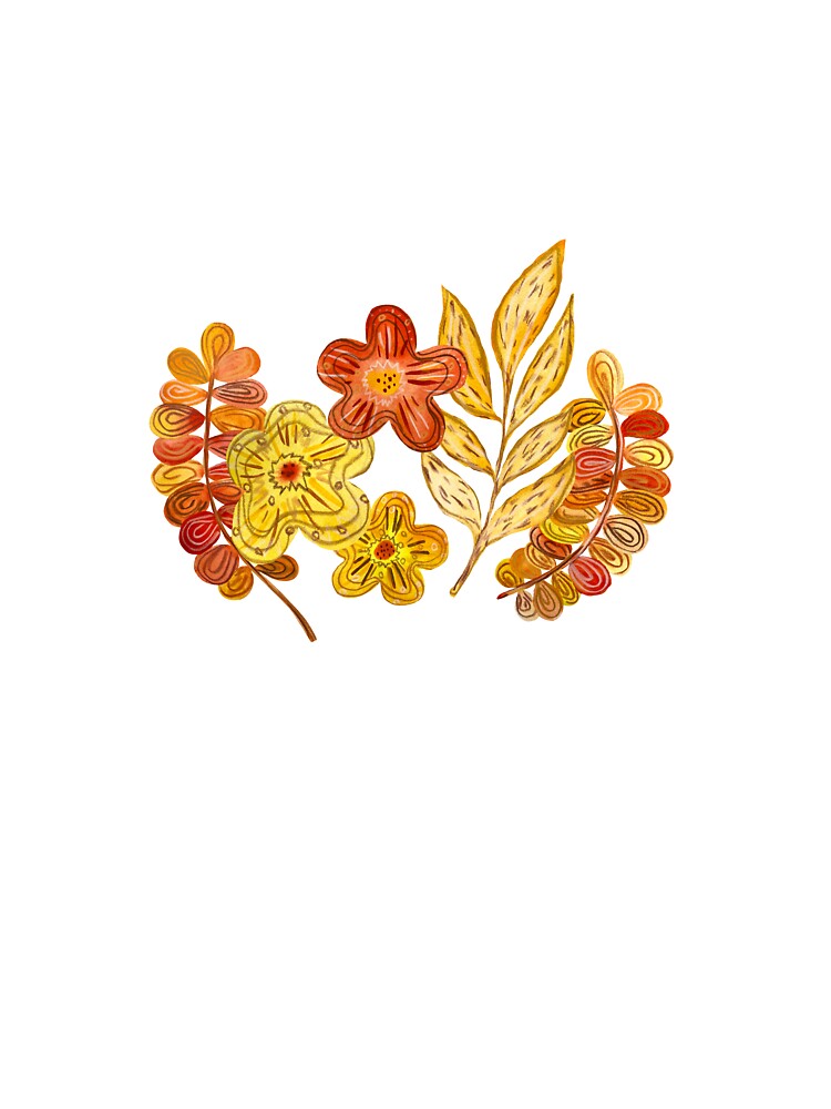 Flower textured set sketch a watercolor design by Yana Mustafina | Boho Soulful Designs
