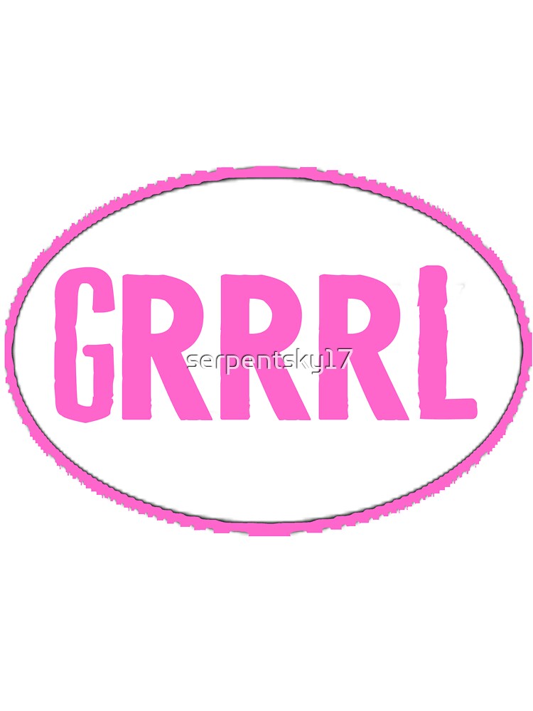 Grrrl Oval Sticker Type by SerpentSkyArts