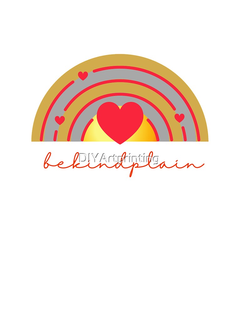 Be kind plain Love Rainbow Gold by DIYArtprinting