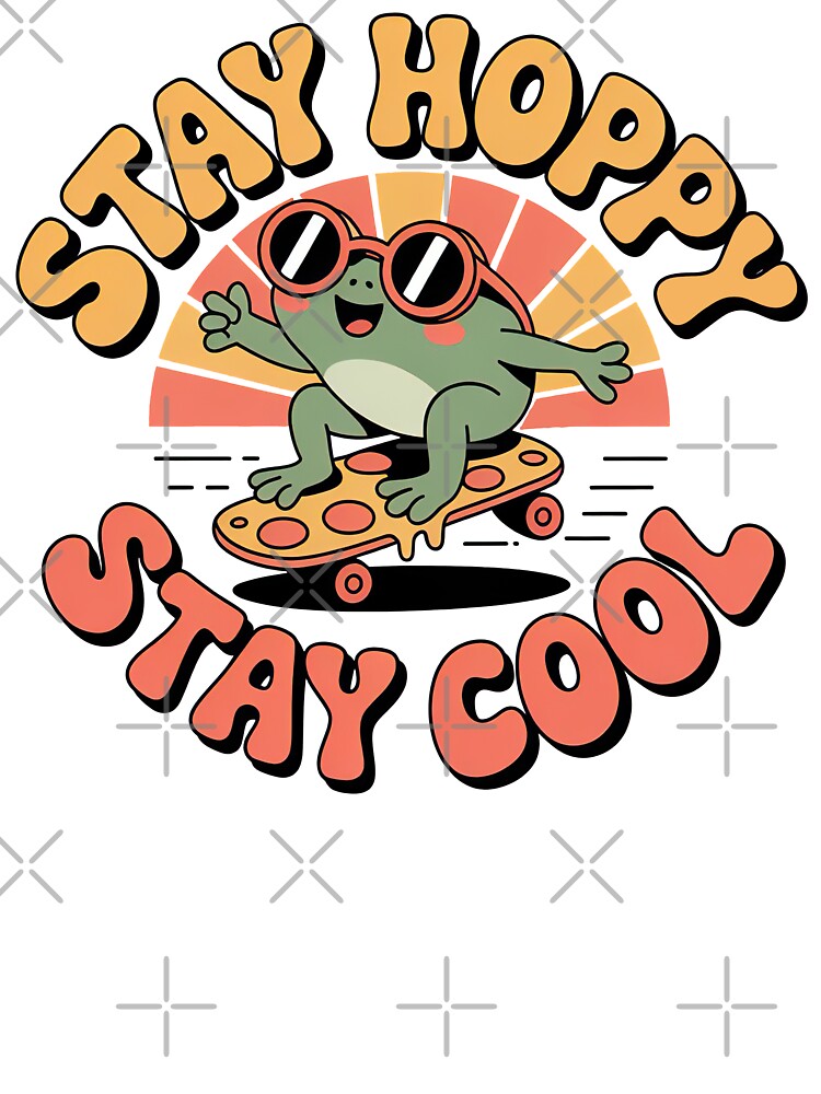 Copy of Kawaii Frog, Cute Kawaii Frog Riding On A Skateboarding Pizza Slice by graphic-genie