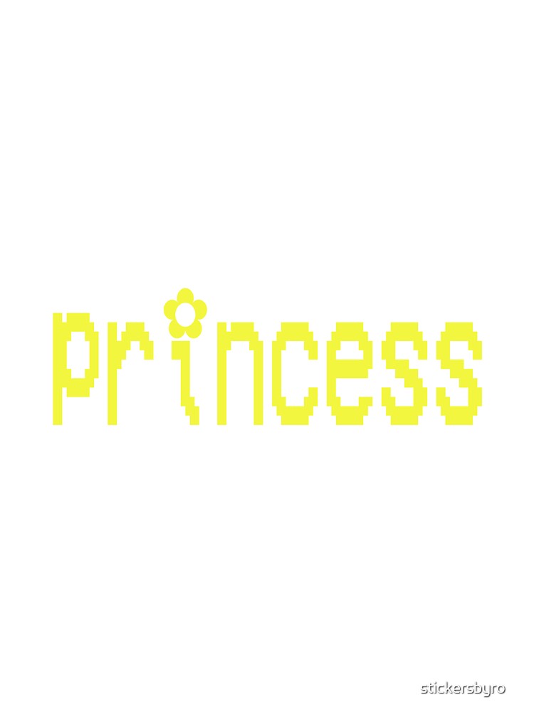 y2k yellow video game "princess" text by stickersbyro ☆
