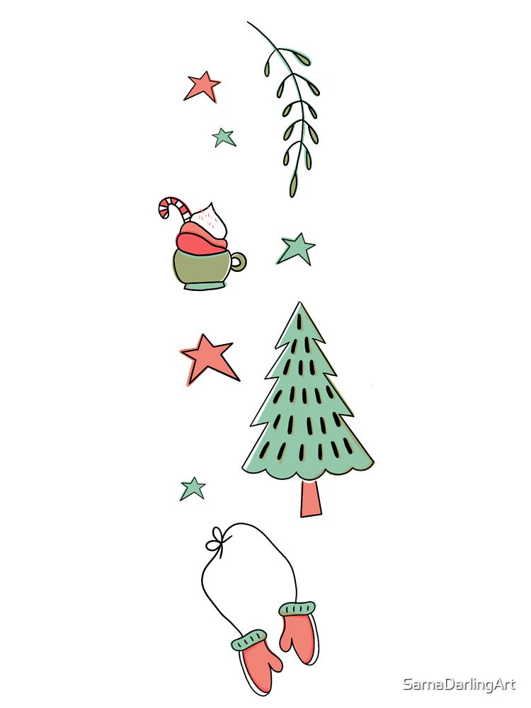 Pine Trees with Hot Cocoa by SarnaDarlingArt