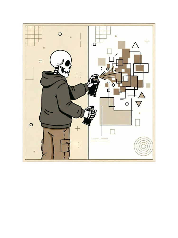WALL PAINTER | Minimalist Skeleton Streetwear Art by DEADLINE.