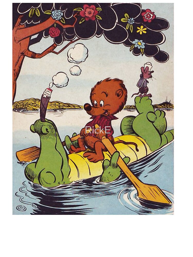 Bear and Alligator - Comic Book Art - Vintage Art by RickE