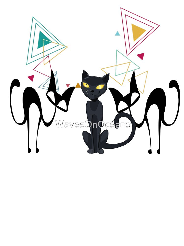Mid Century Modern Cat Shirt | Atomic Feline Design by WavesOnOcéano