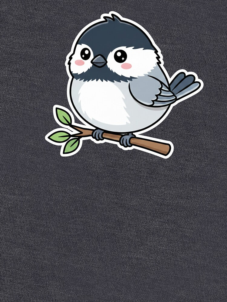Kawaii Chickadee on a Branch by mossandmyth1984