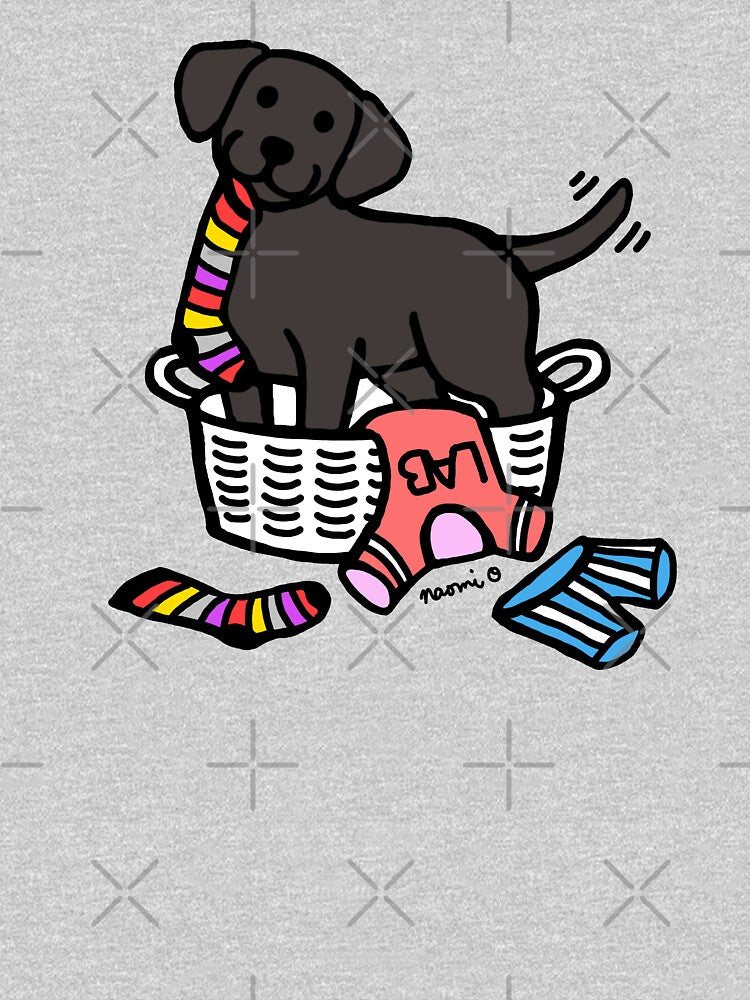 Black Labrador Laundry Basket by HappyLabradors