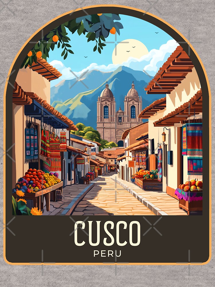 Cusco Vintage Travel Illustration by HomeLivingCo