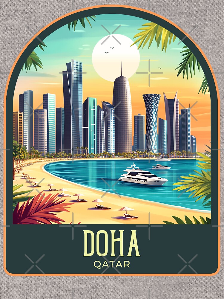 Doha Vintage Travel Illustration by HomeLivingCo