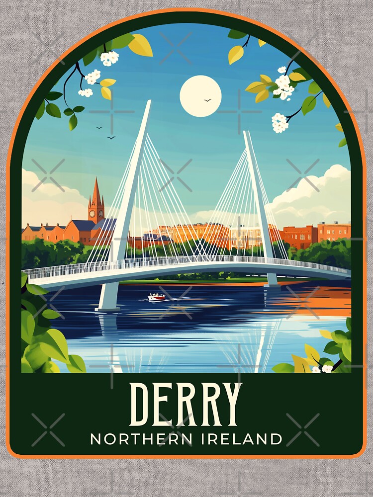Derry Vintage Travel Illustration by HomeLivingCo