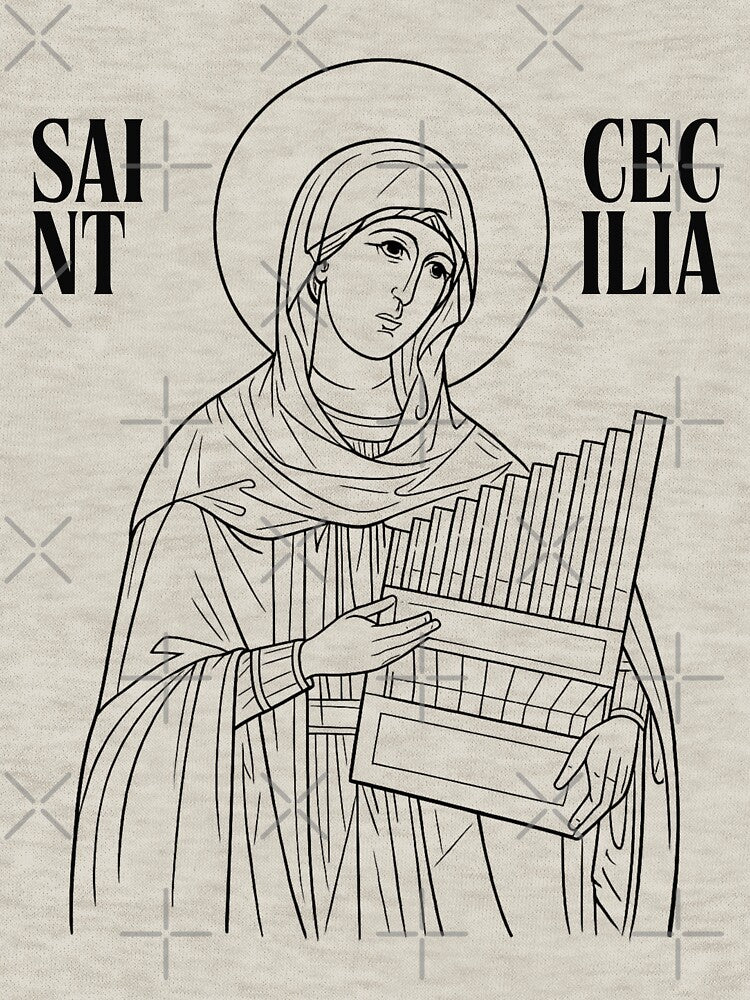 Saint Cecilia Minimalist Icon by maddieelysse