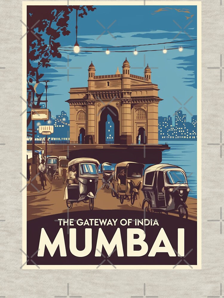 Mumbai Vintage Travel Poster by TravelerRat