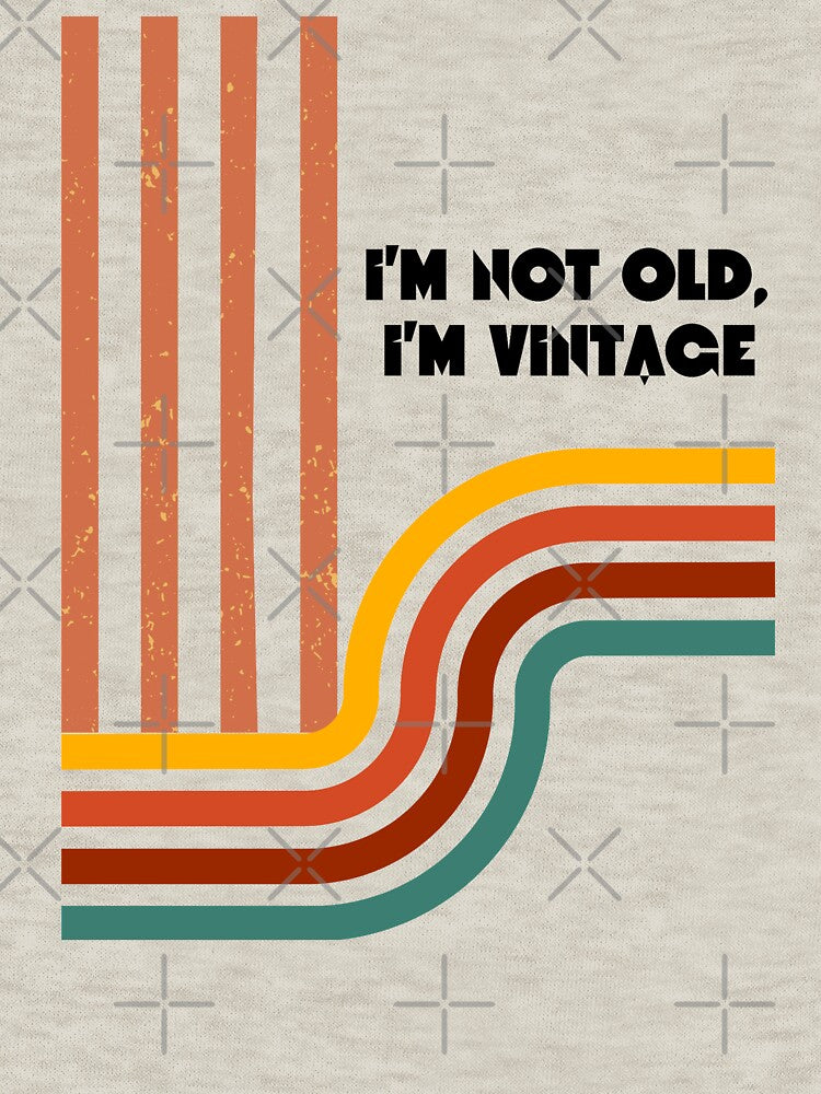 I'm Not Old I'm Vintage Retro Sunset Stripes T-Shirt | Funny Vintage Quote Graphic Tee by Dimu Co.