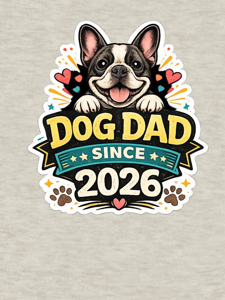 Dog Dad Since 2026 Cute French Bulldog Gift Sticker by InjeyArt