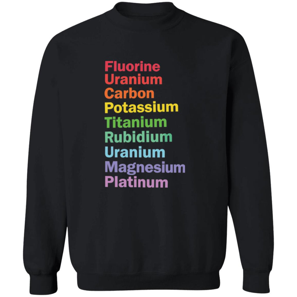 Fluorine Uranium Carbon Potassium Titanium Rubidium Uranium Magnesium Platinum Shirt