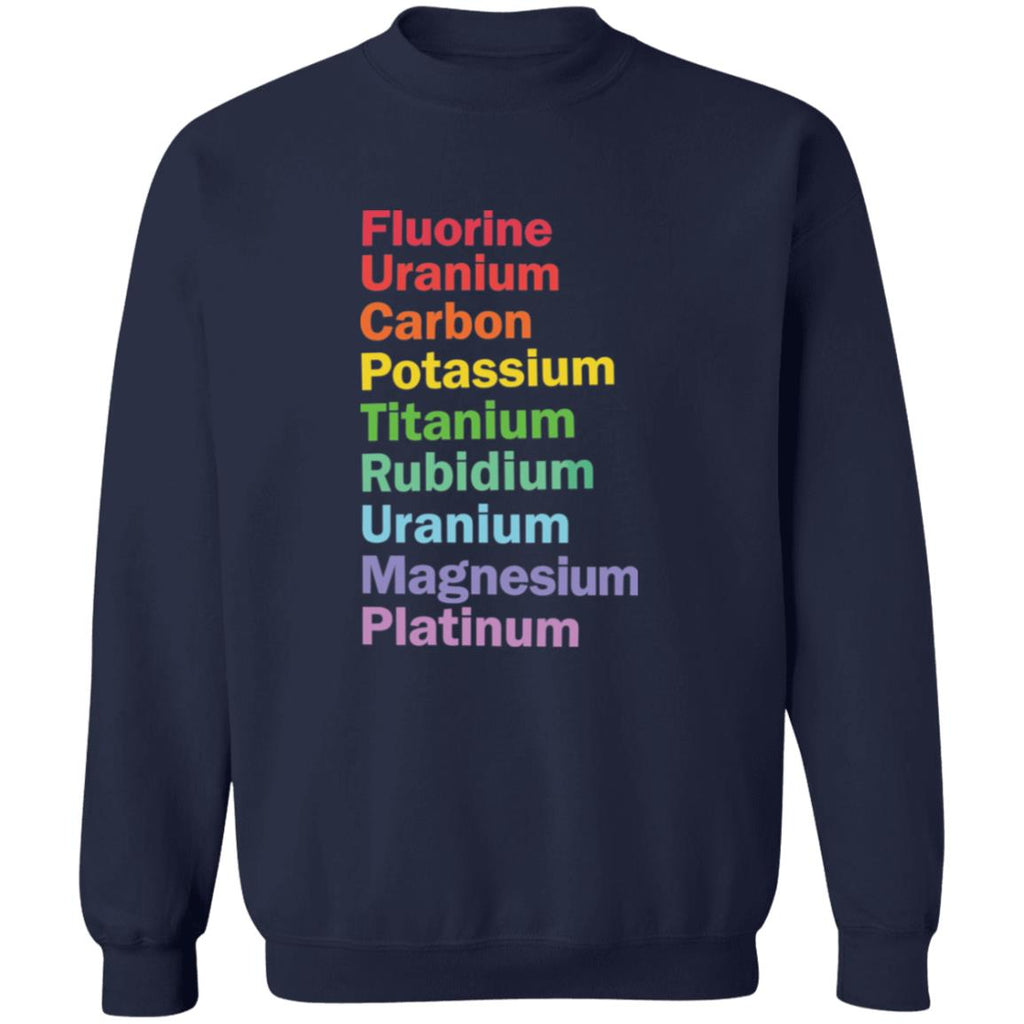 Fluorine Uranium Carbon Potassium Titanium Rubidium Uranium Magnesium Platinum Shirt