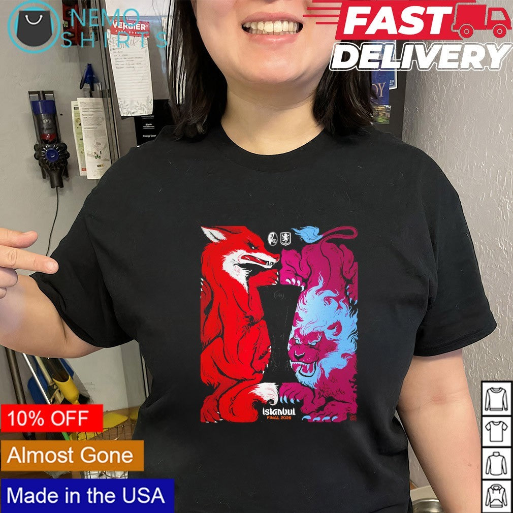 SC Freiburg vs Aston Villa Istanbul Final 2026 UEFA Europa League mascot matchup shirt